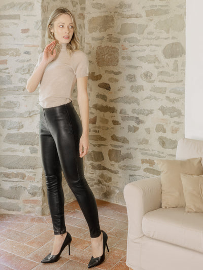 real Stretch Lambskin Leather Leggings for women