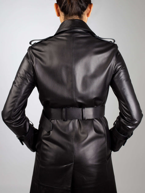 Sandra Italian Lambskin Leather Trench Coat