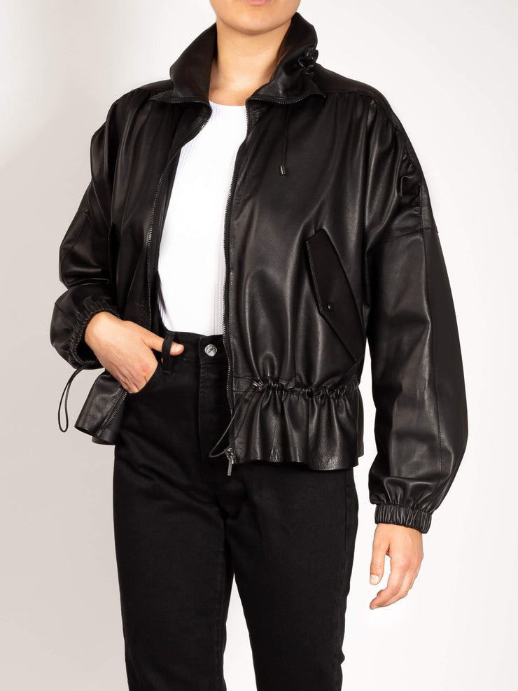 Women's Italian Leather Bomber Jacket | TuscanTailor