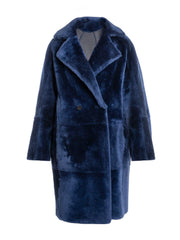 italian genuine shearling oversized coat for women