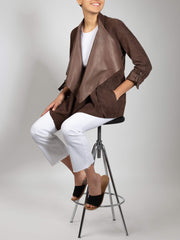 leather and suede jacket for women