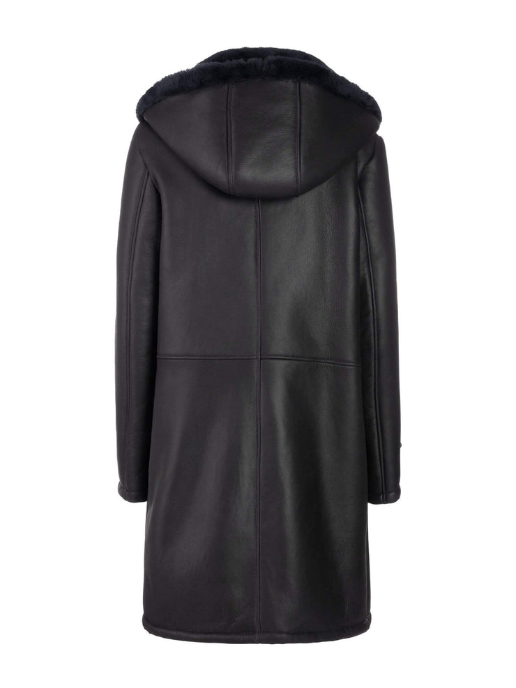 italian leather shearling coat for women