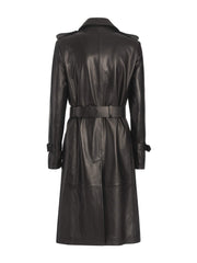 long leather trench coat for women