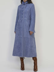 italian long shearling coat for women