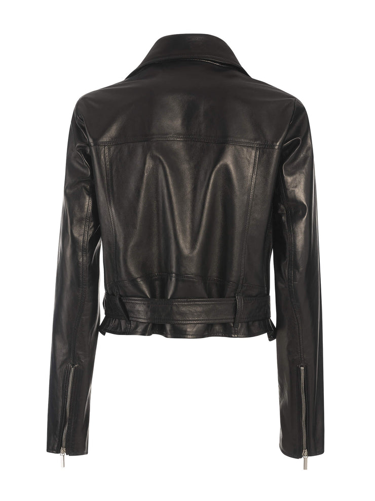 Mia Italian Lambskin Leather Moto Jacket