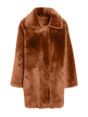 pecan reversible italian shearling coat for women