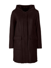 brown italian reversible hooded shearling parka jacket