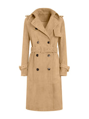 sand suede trench coat