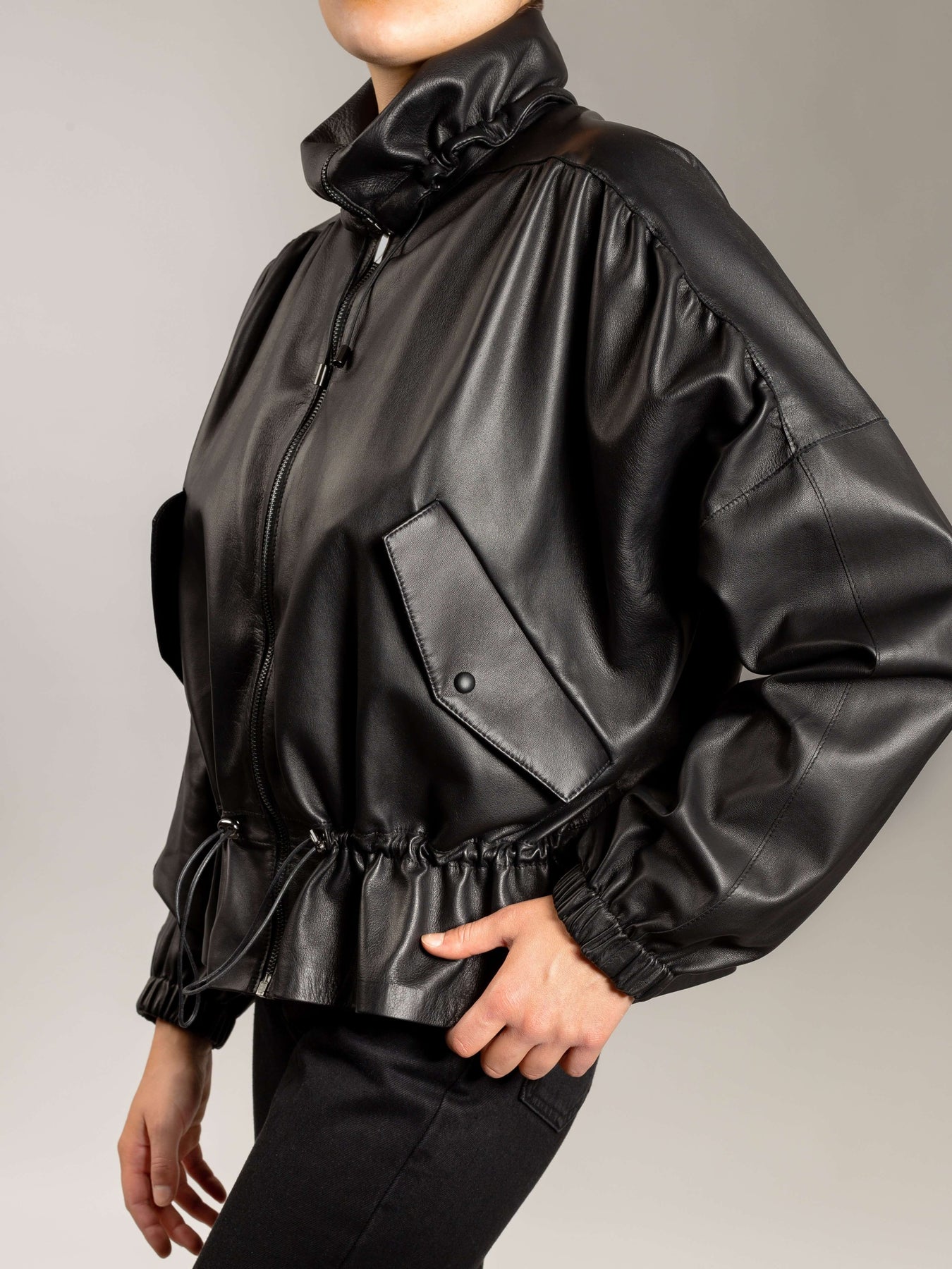Women's Italian Leather Bomber Jacket | TuscanTailor