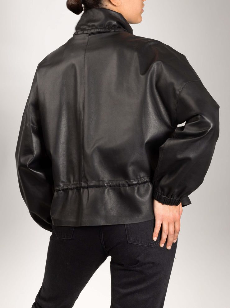 genuine leather bomber jacket for womens