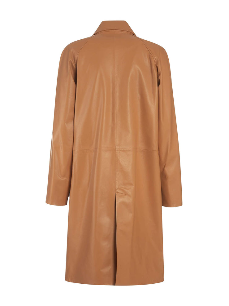 womens' leather long coats